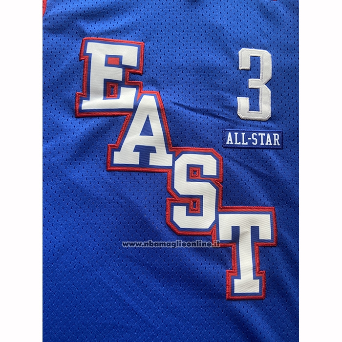 Maglia All Star 2024 Eastern Conference Allen Iverson No 3 Blu